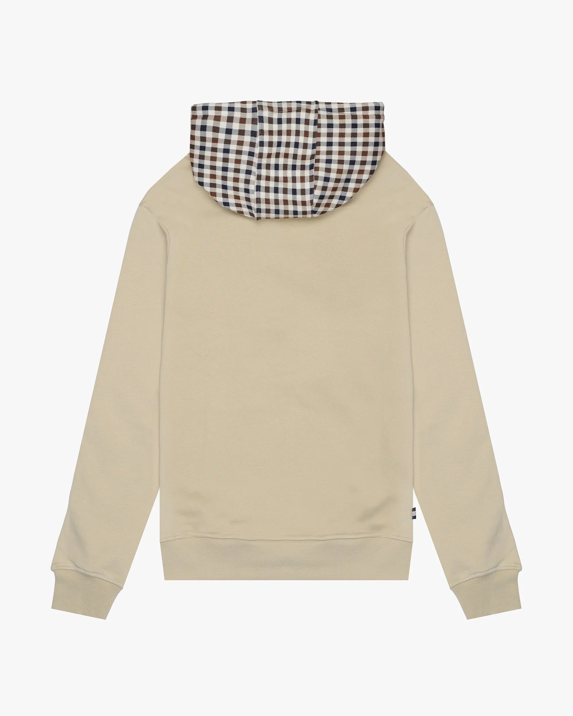 Aquascutum Active Club Check Hoodie Fleece Beige