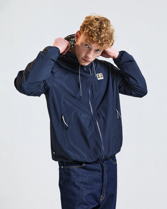 Aquascutum Reversible Hooded Sailor Jacket Navy/Check