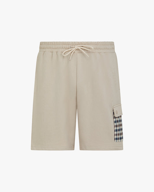 Aquascutum Lamina Cargo Pocket Sweat Shorts Beige