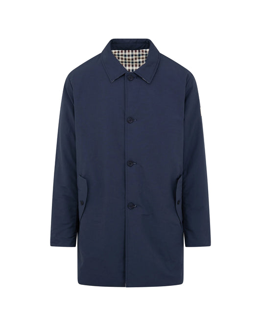 Aquascutum Cotyl Reversible Padded Trench Coat Navy