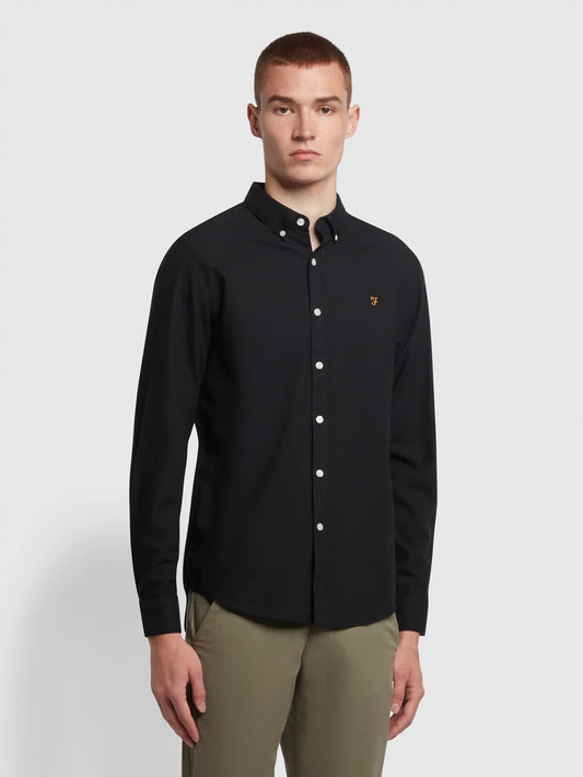 Farah Long Sleeve Brewer Shirt in Black