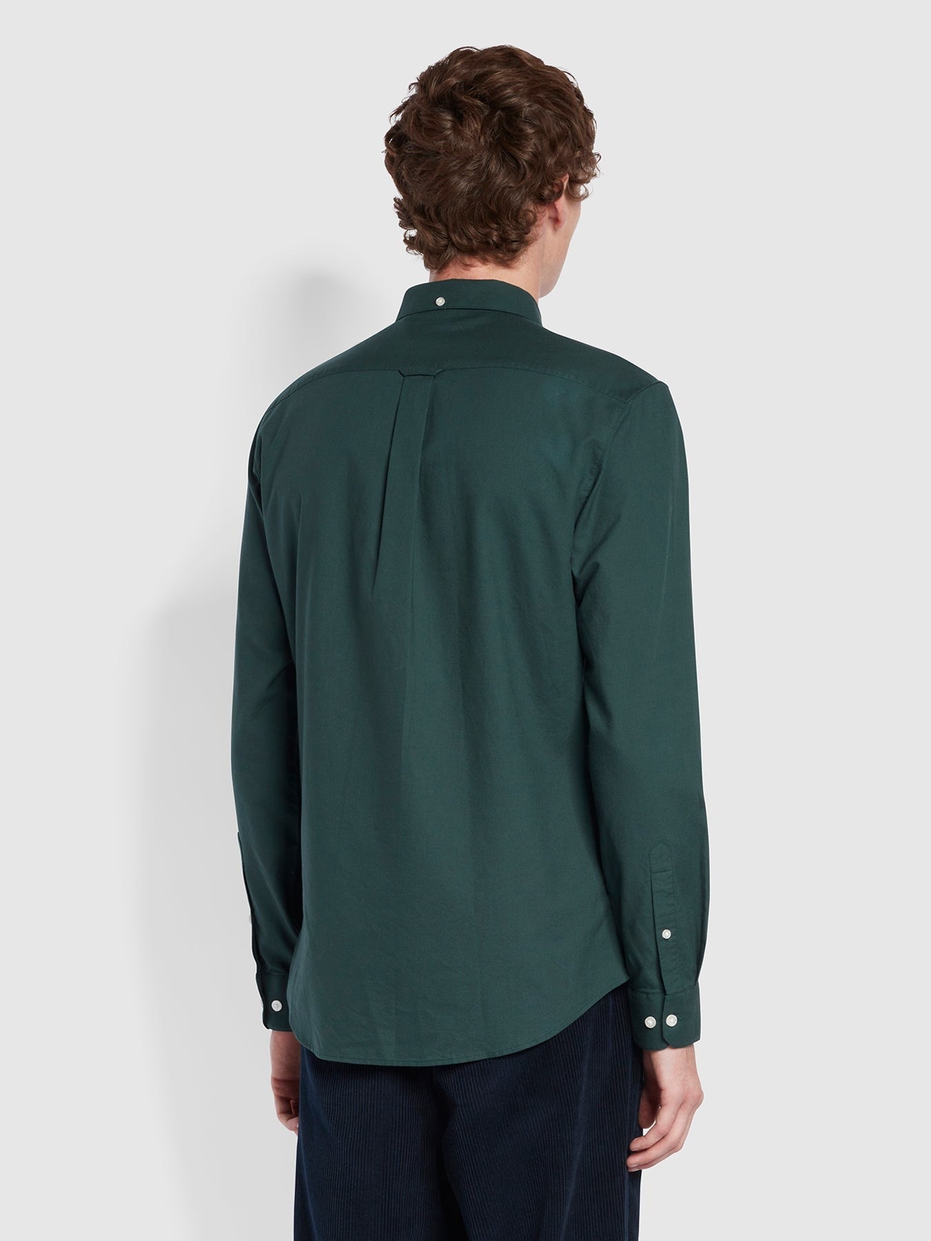 Farah Long Sleeve Brewer Shirt in Forest Green