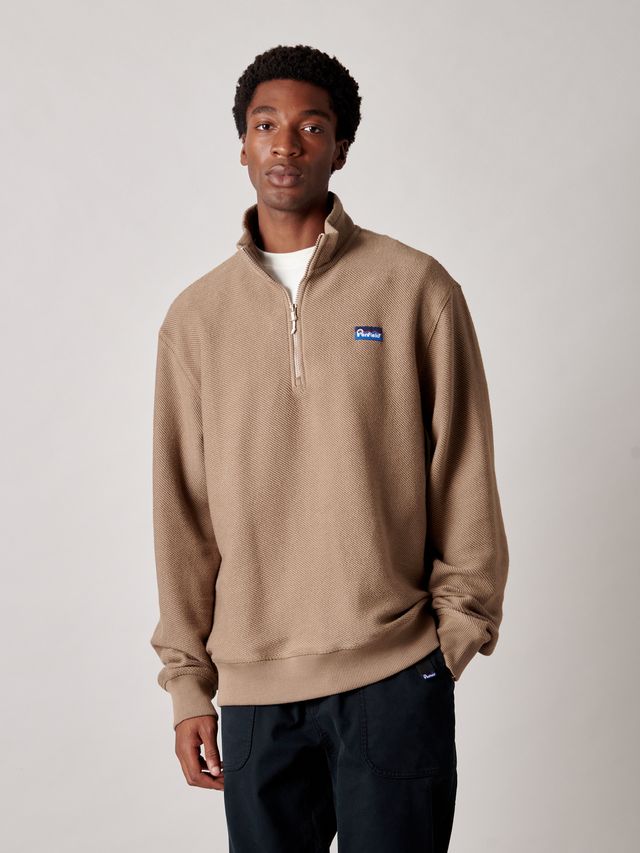 Penfield Berkley 1/2 Textured Funnel Zip Sweat Lead Gray