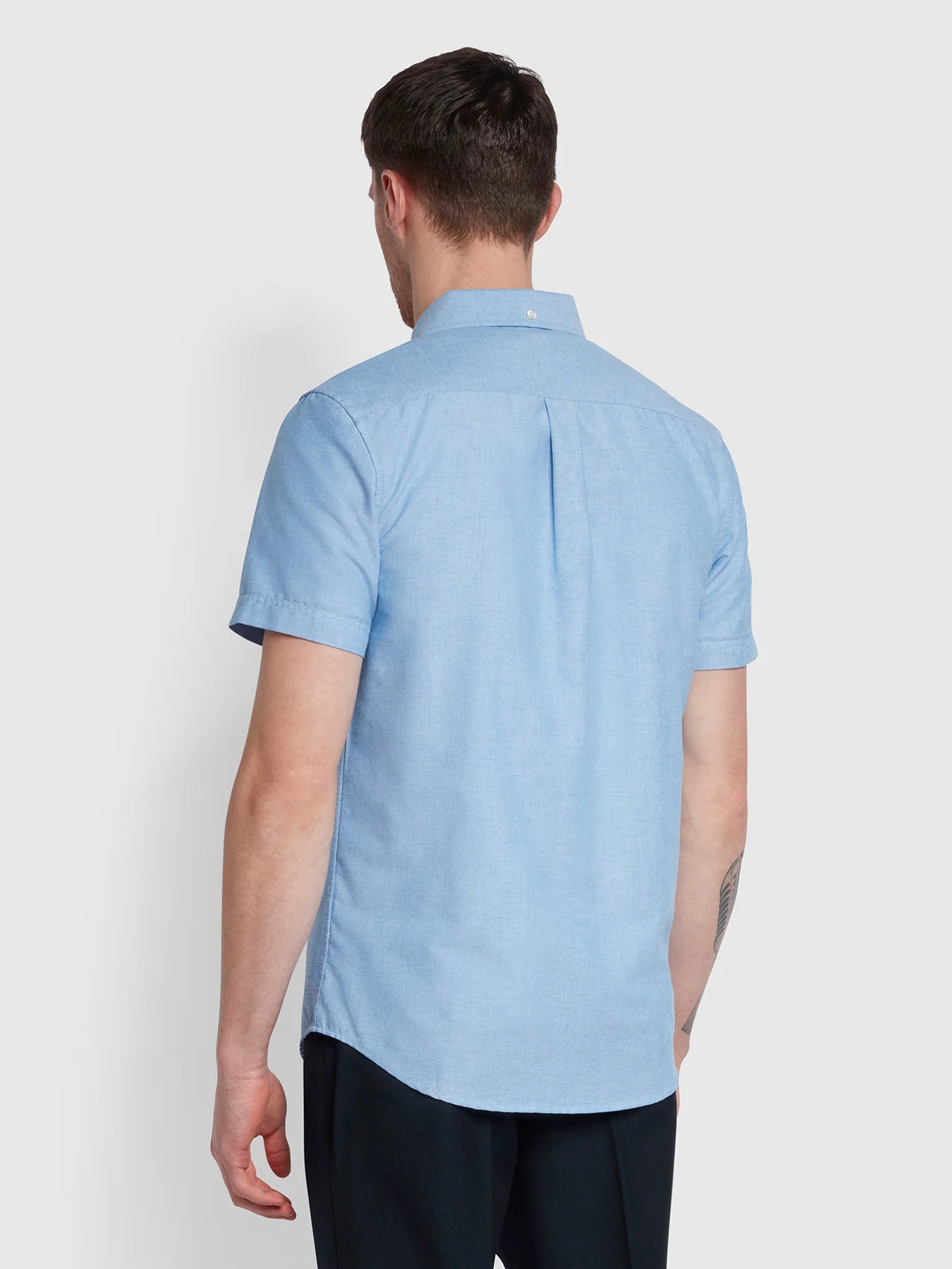 Farah Short Sleeve Drayton Oxford Cotton Shirt Regatta Blue