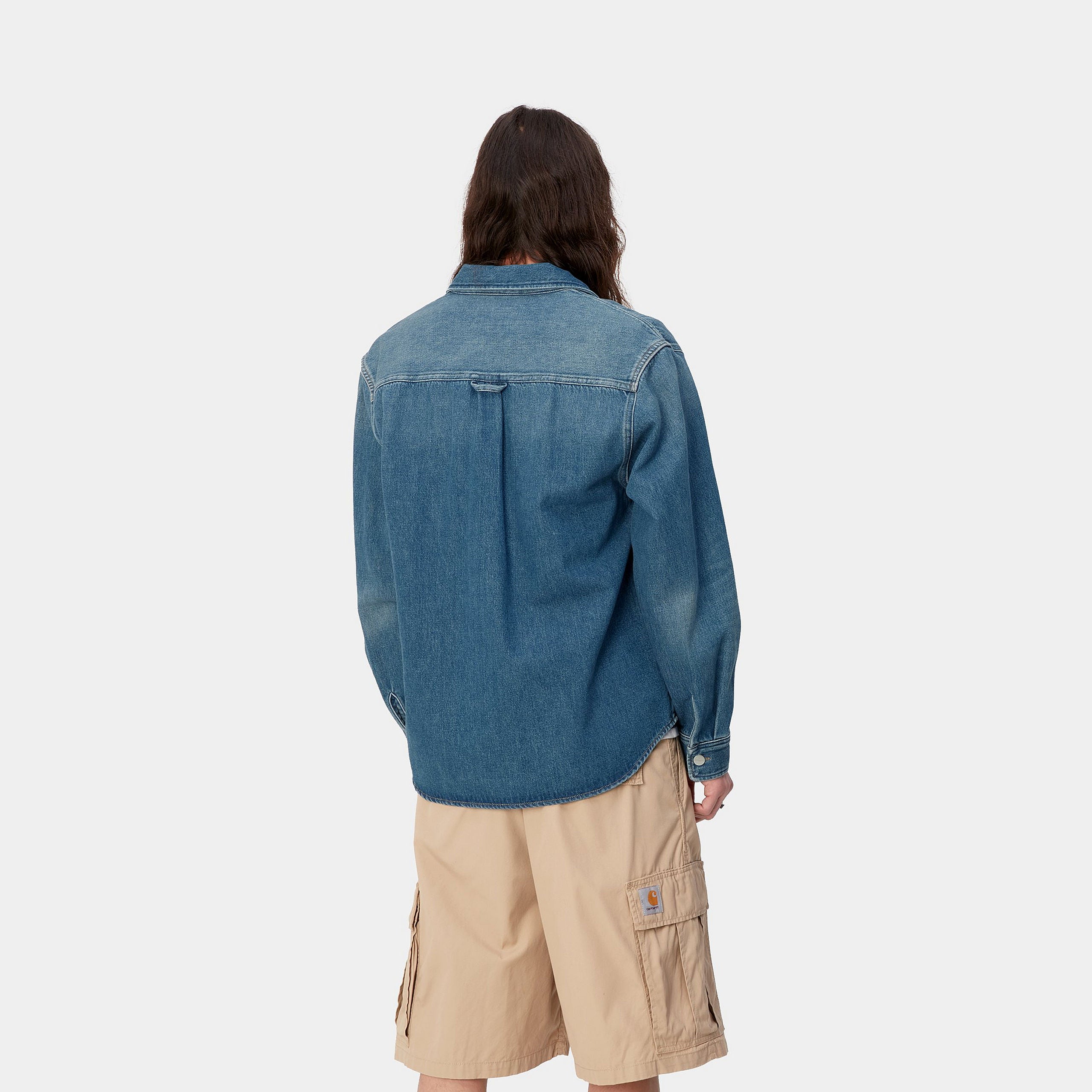 Carhartt WIP Harvey Denim Shirt Jac Blue Dark Used Wash