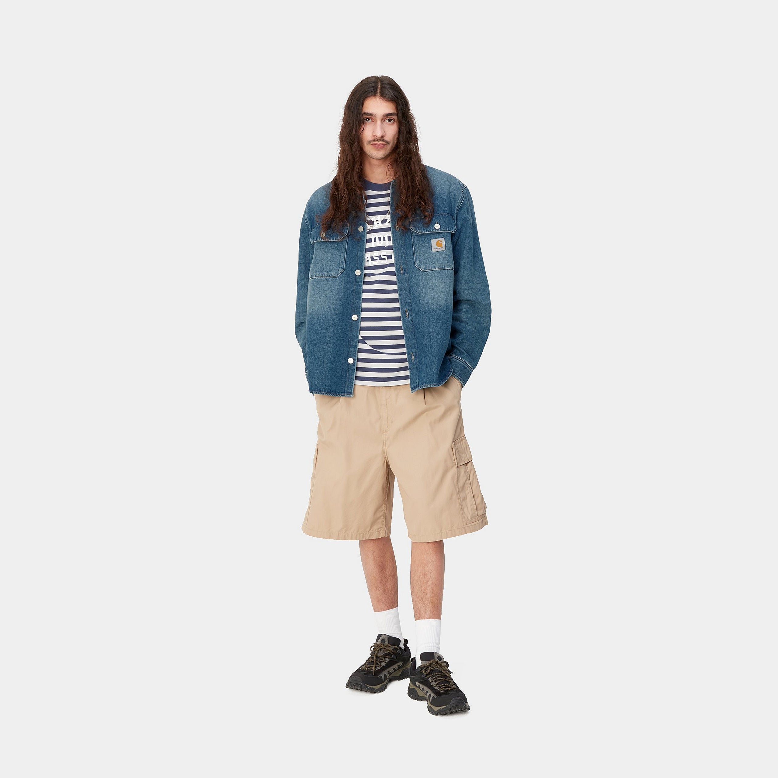 Carhartt WIP Harvey Denim Shirt Jac Blue Dark Used Wash