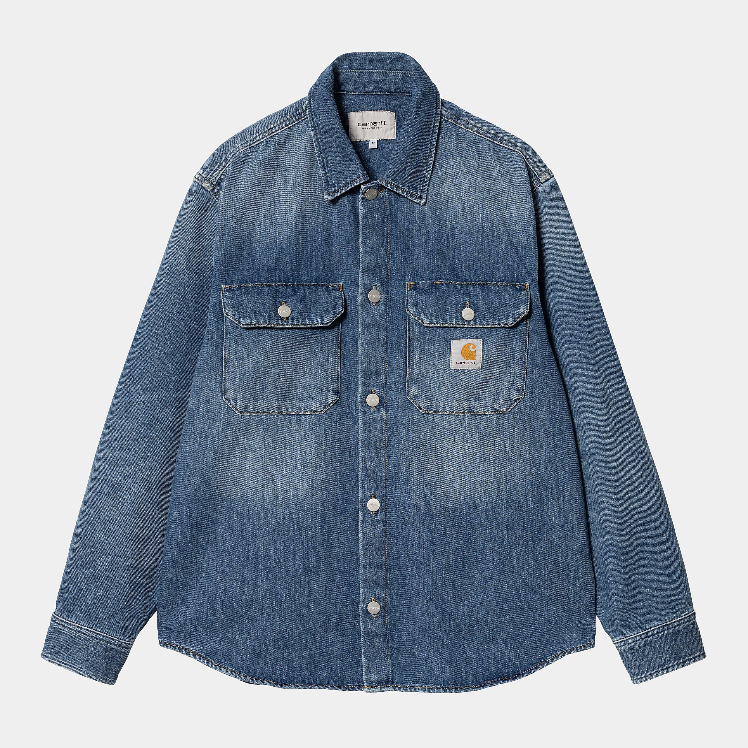 Carhartt WIP Harvey Denim Shirt Jac Blue Dark Used Wash