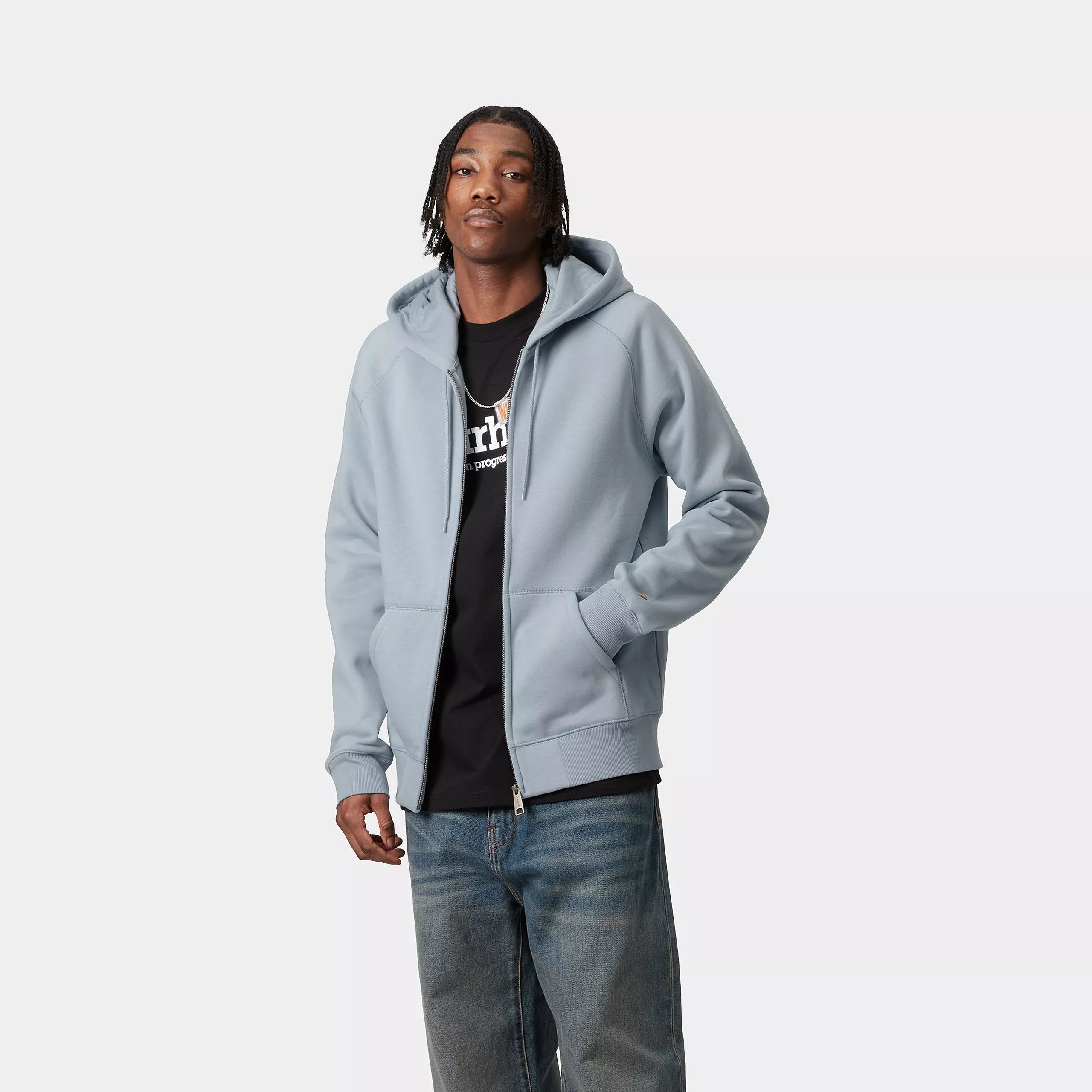 Carhartt WIP Hooded Chase Jacket Frosted Blue