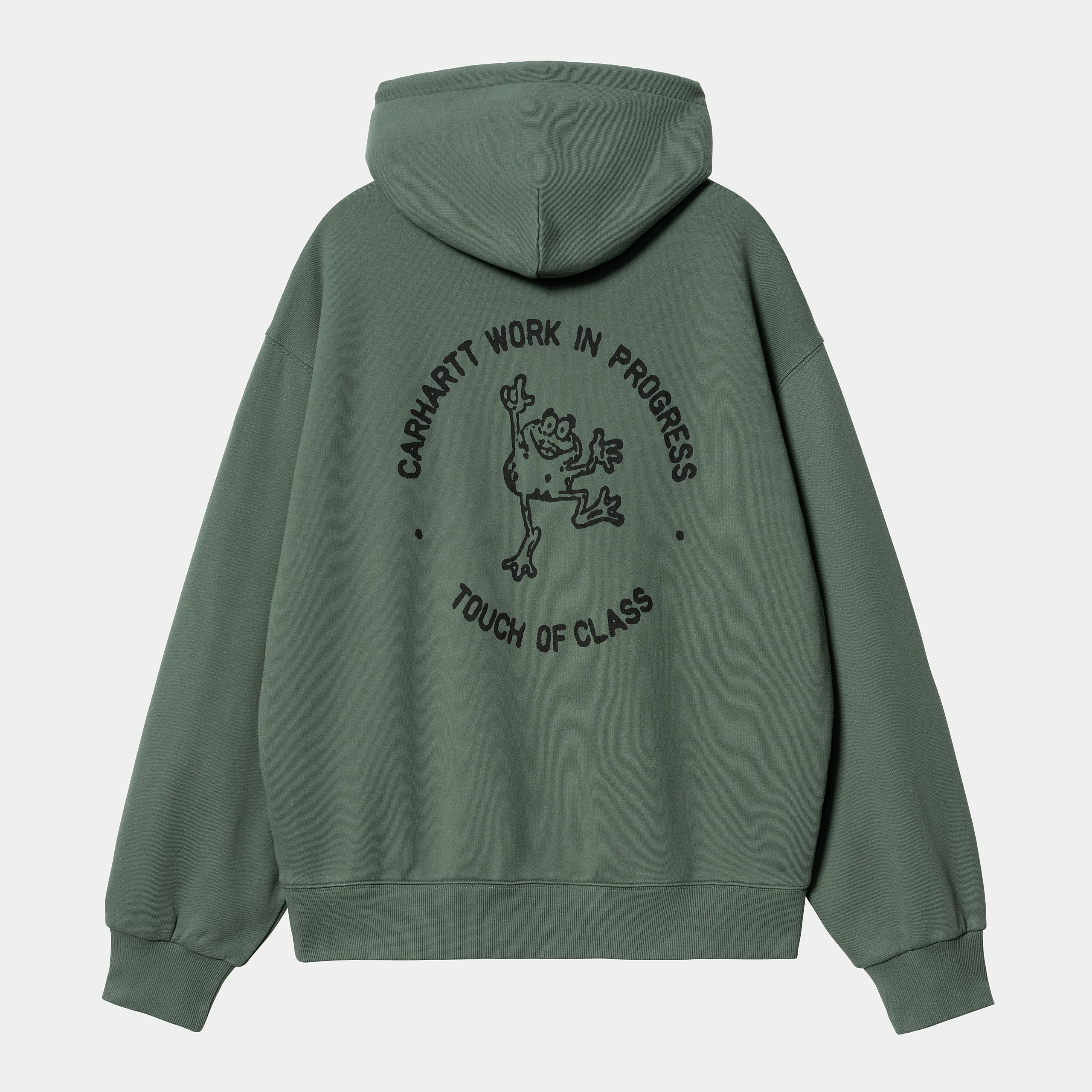 Carhartt WIP Hooded Stamp Sweat Duck Green/Black Stone Washed