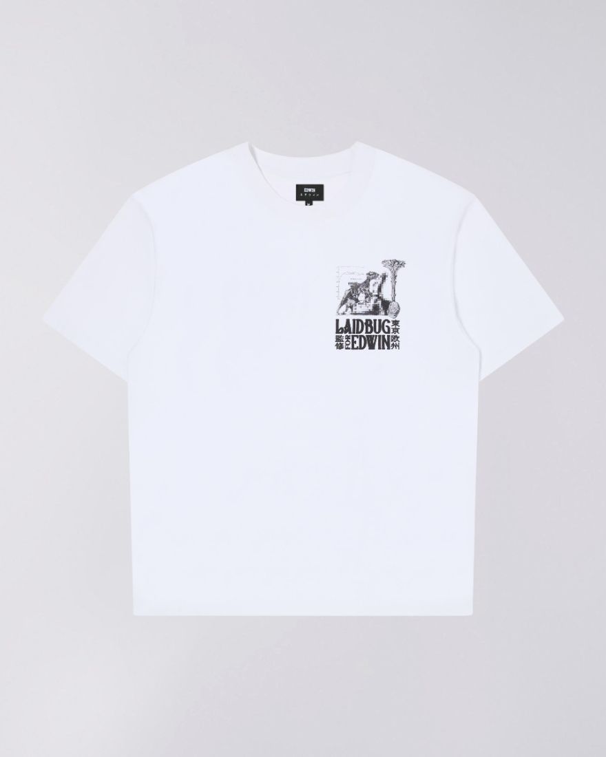 Edwin Yusuke back Print Graphic T-Shirt White