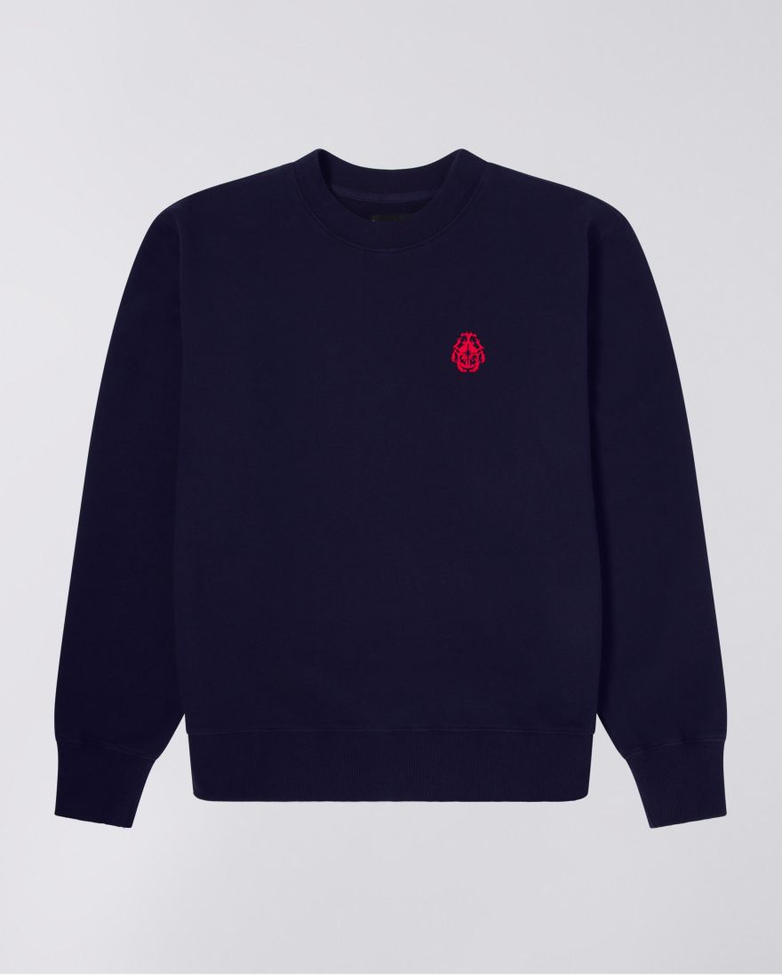 Edwin Beetle Crew Sweat Maritime Blue