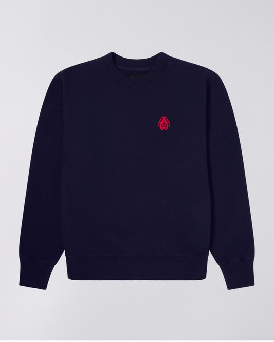 Edwin Beetle Crew Sweat Maritime Blue