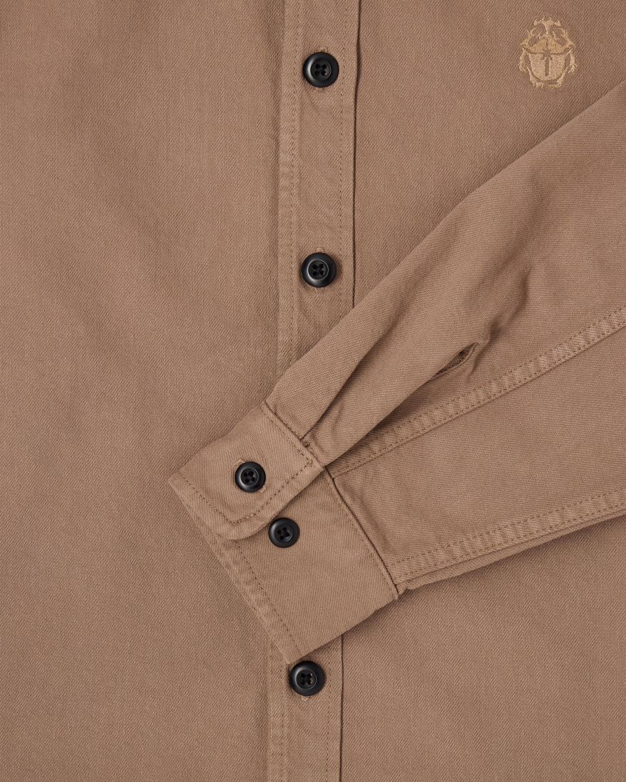 Edwin Sebastian Garment Dyed Denim Overshirt Shitake