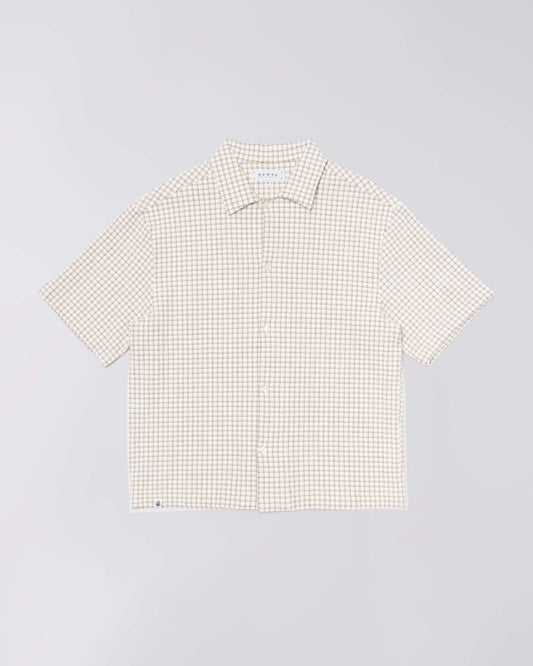 Edwin Zed Waffle SS Shirt White/Brown