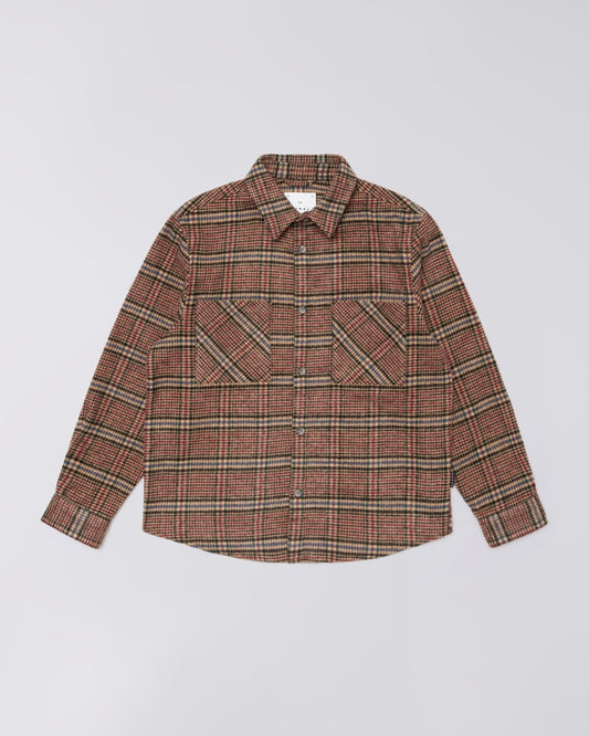 Edwin Julius LS Shirt Burgundy/Blue