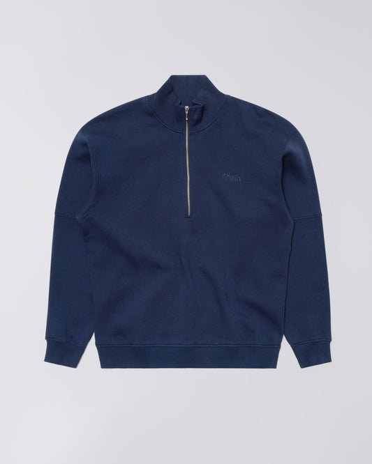 Edwin Koji Half Zip Sweat Maritime Blue