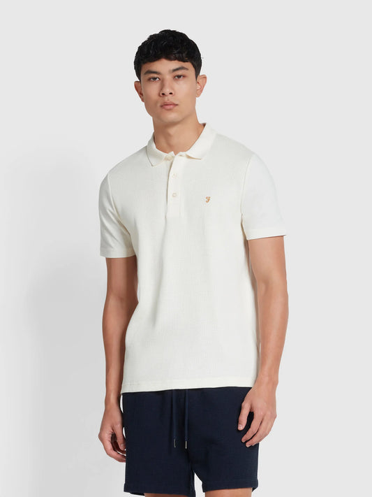 Farah Forster Texture Polo Ecru