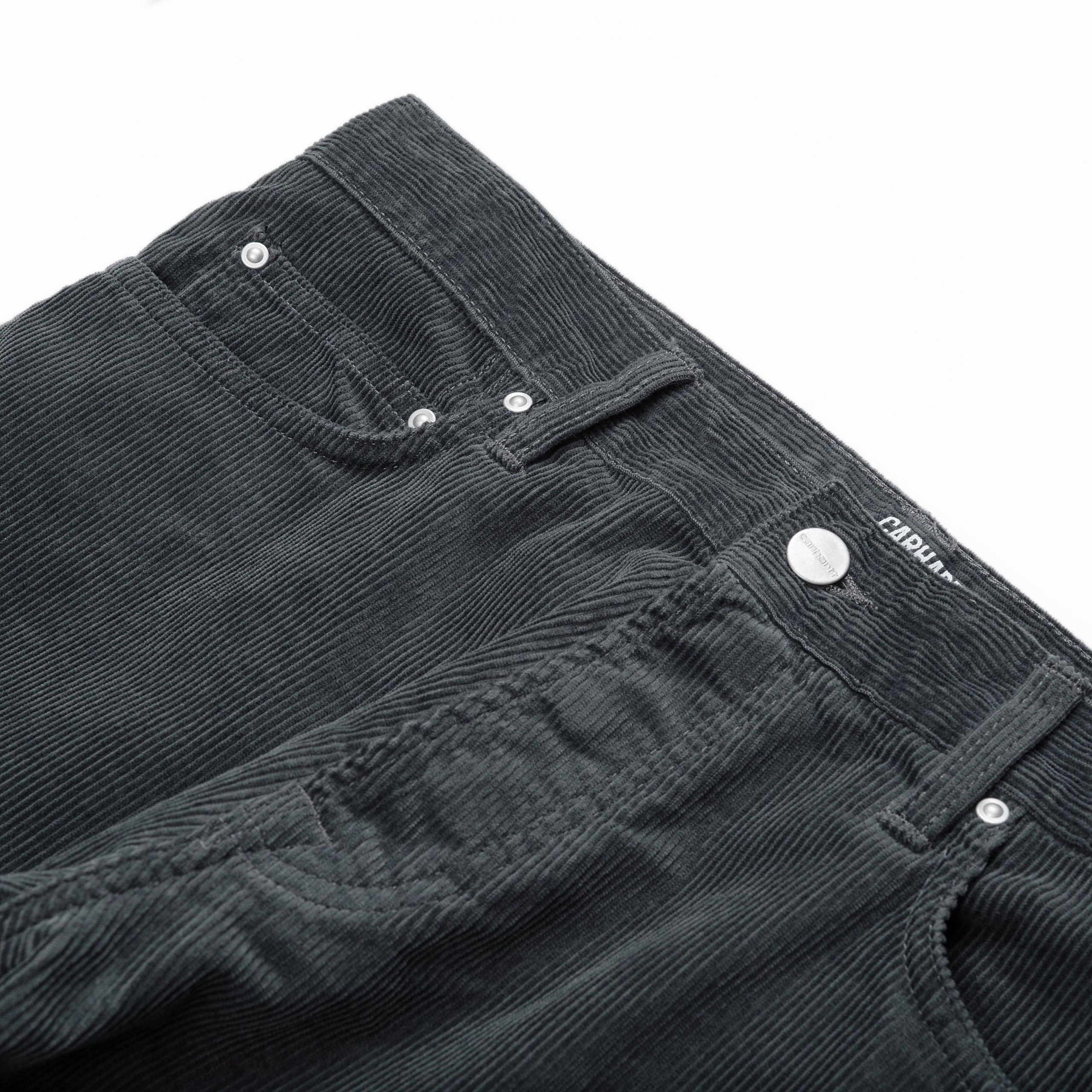 Carhartt WIP Klondike Cord Trousers in Blacksmith Rinsed