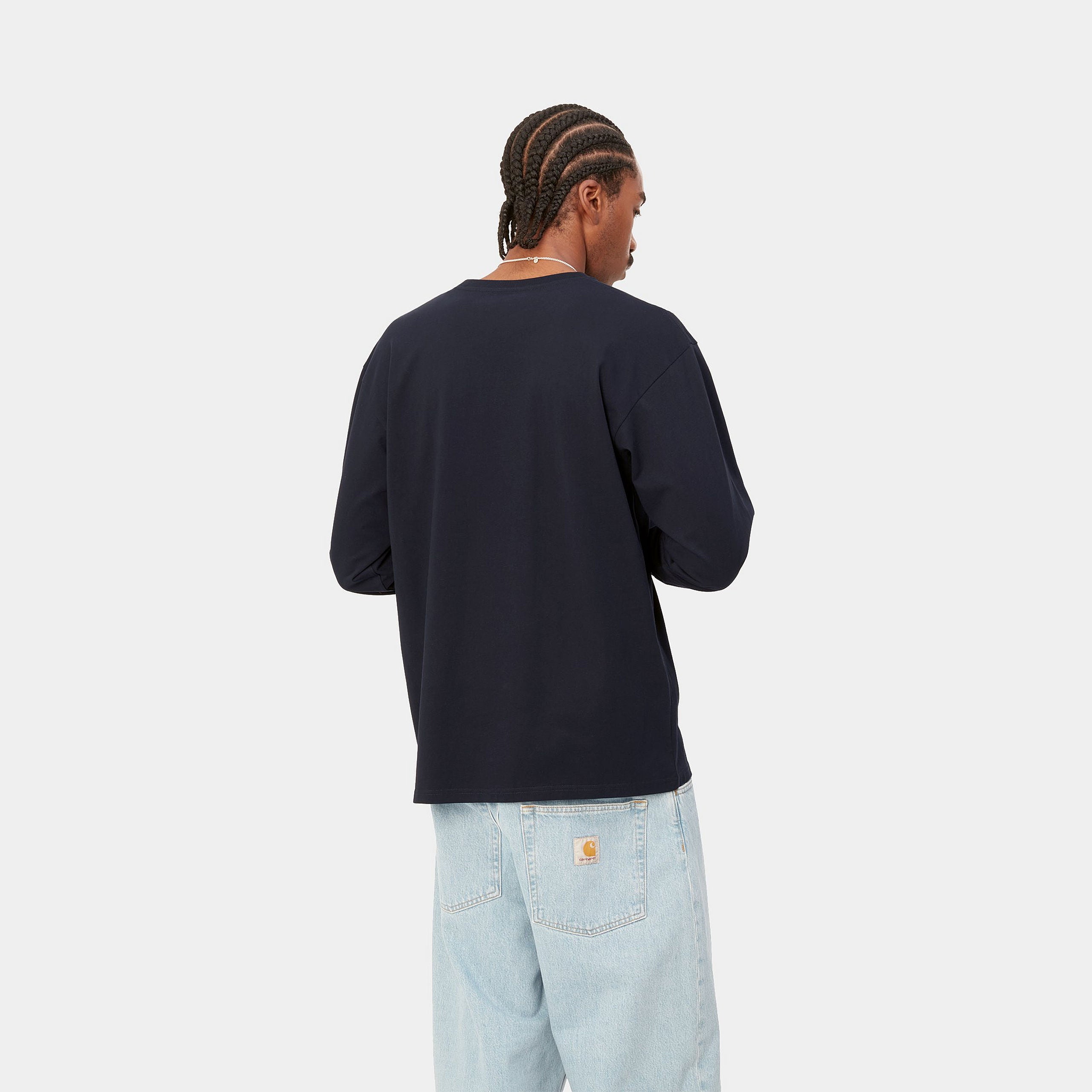 Carhartt WIP L/S Chase T-Shirt Dark Navy/Gold