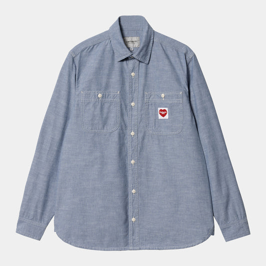 Carhartt WIP L/S Clink Heart Shirt Liberty Rinsed