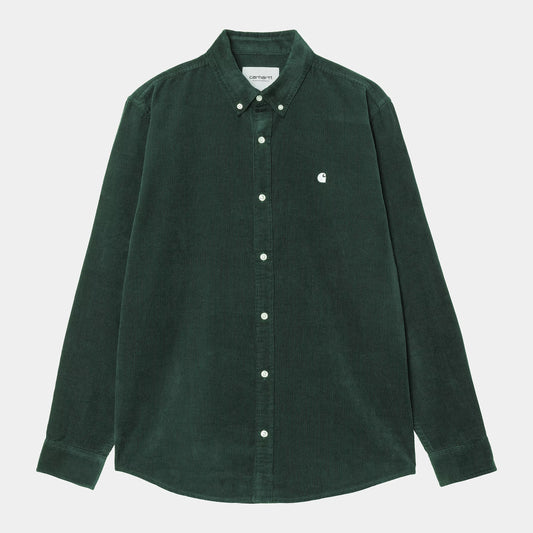 Carhartt WIP L/S Madison Fine Cord Shirt Conifer/Wax