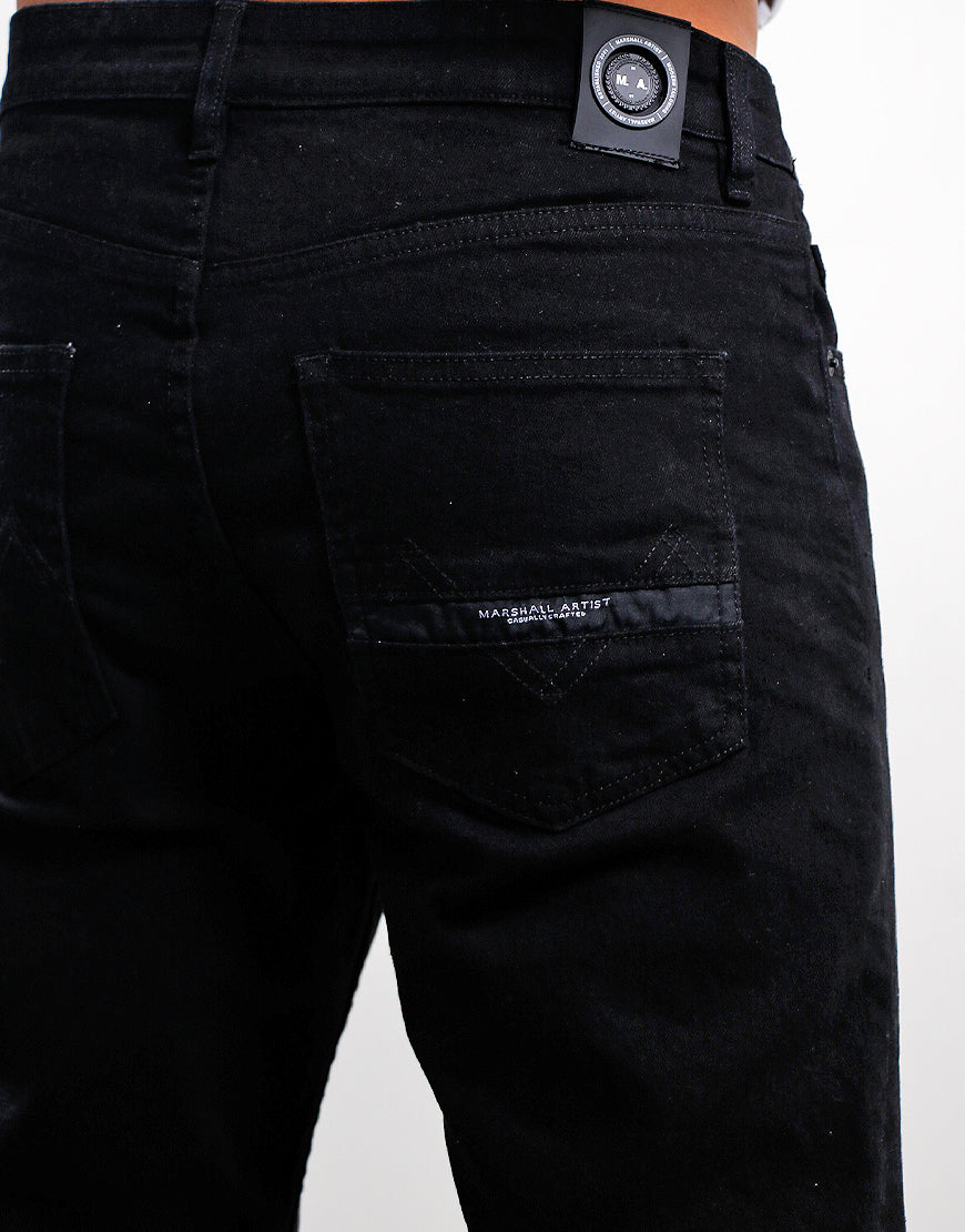 Marshall Artist Slim Tapered Denim Jeans Black Overdyed