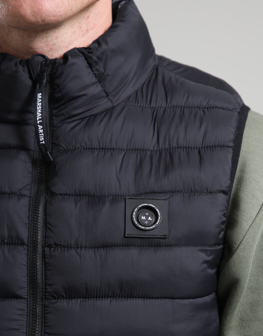 Marshall Artist Oakdale Bubble Gilet Vest Black
