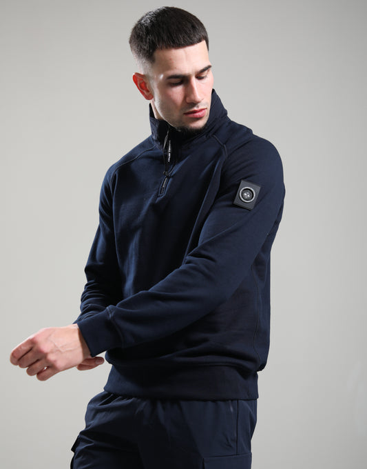 Marshall Artist Stanford 1/4 Zip Hooded Sweat Navy
