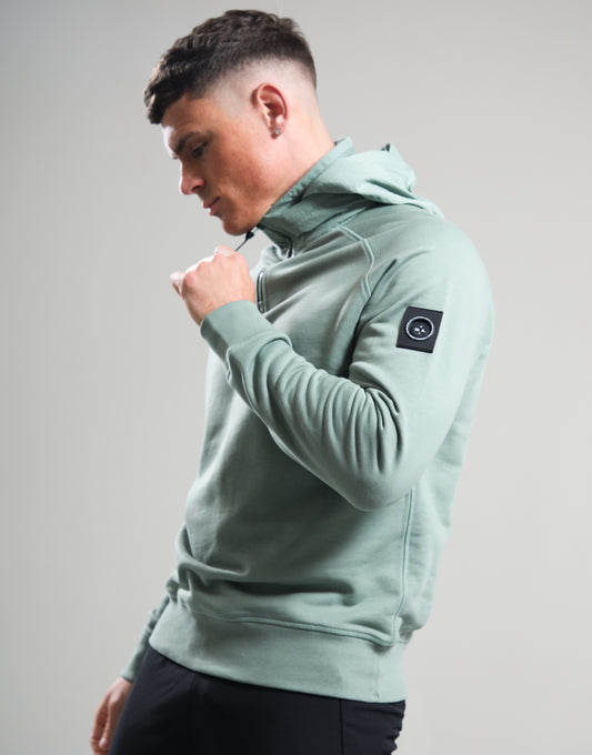 Marshall Artist Stanford 1/4 Zip Hooded Sweat Sage