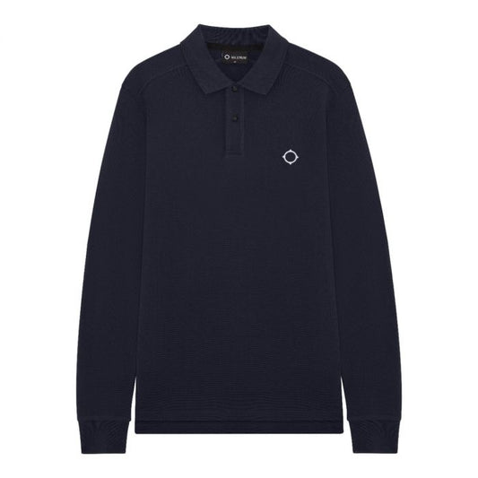 Ma.Strum LS Pique Polo Ink Navy