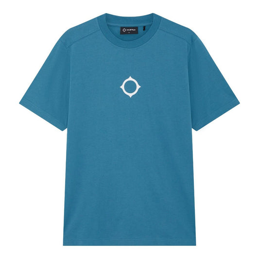 Ma.Strum Compass print Crew T-Shirt Storm Blue