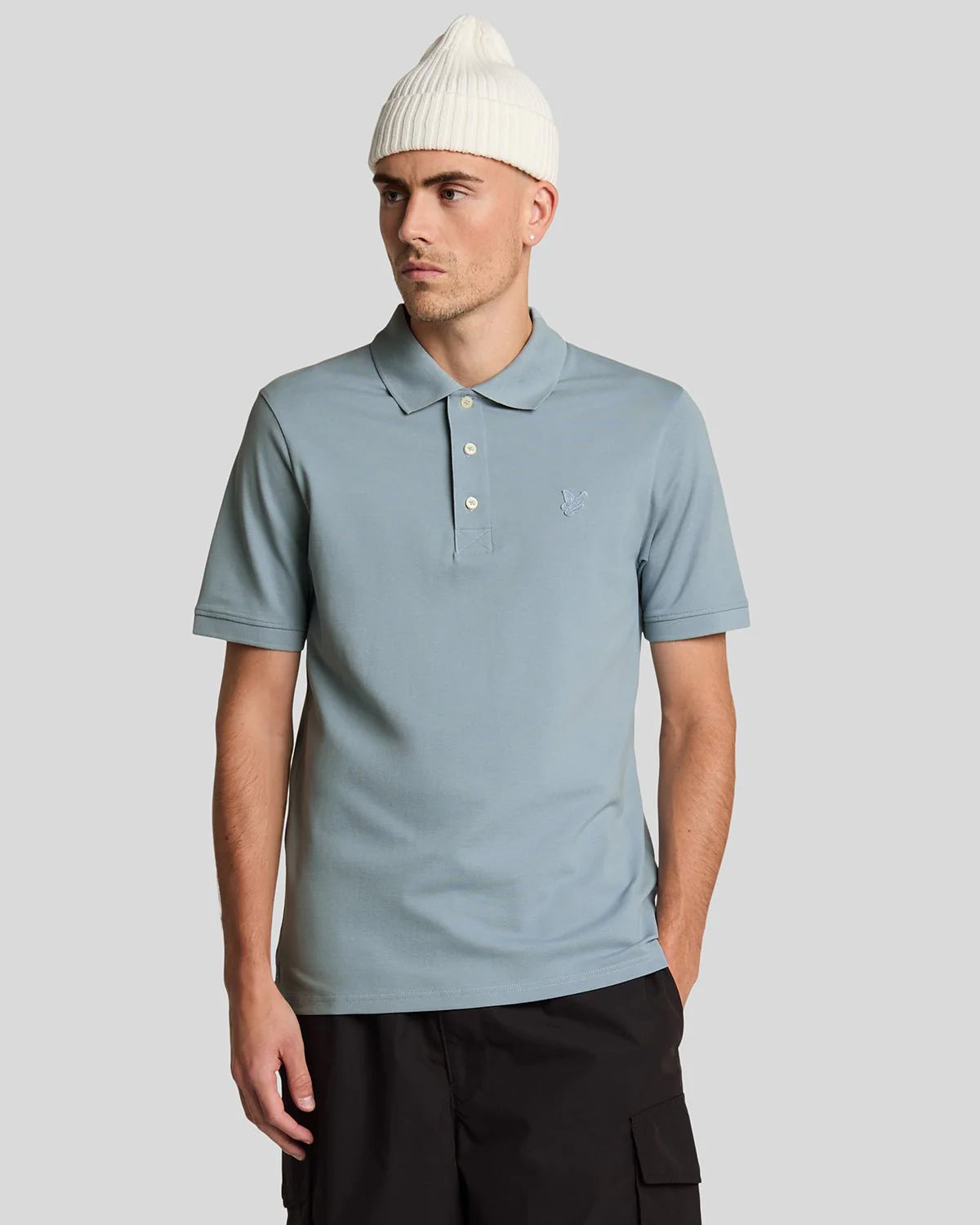 Lyle & Scott Superfine Tonal Polo Blue Ash