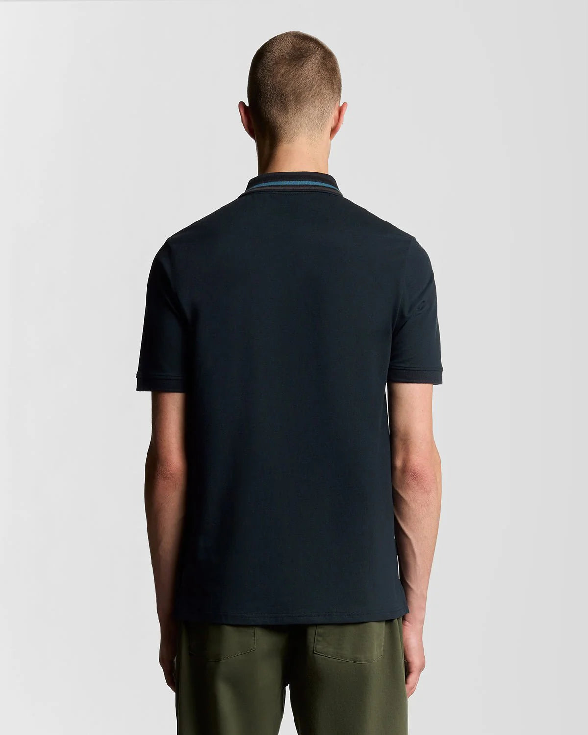 Lyle & Scott Striped Tipped Polo Dark Navy/Foam