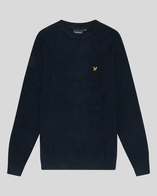 Lyle & Scott Waffle Knit Jumper in Dark Navy