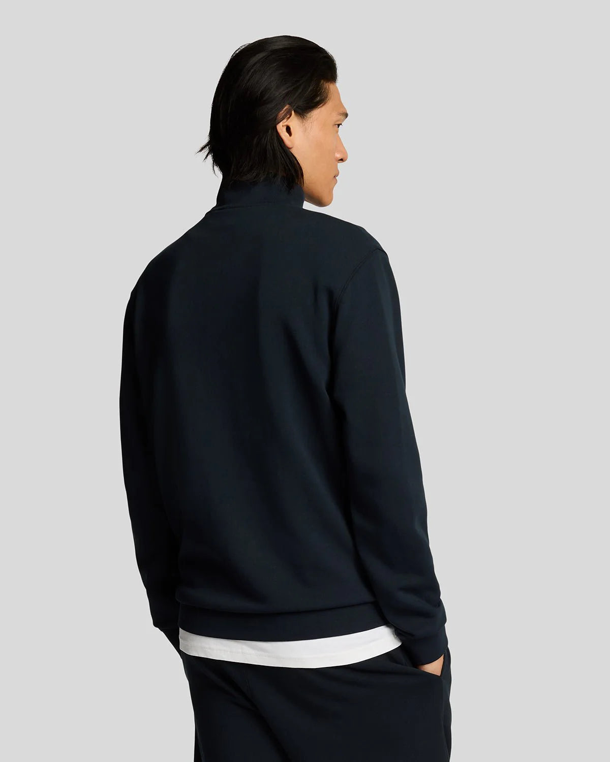 Lyle & Scott Tonal Superfine 1/4 Zip Sweatshirt Dark Navy