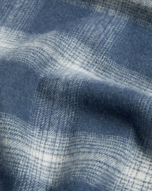 Lyle & Scott Check Lambswool Scarf Night Sky Blue