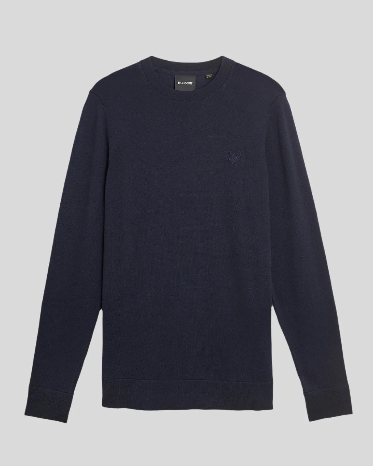 Lyle & Scott Tonal Superfine Crew Neck Jumper Dark Navy