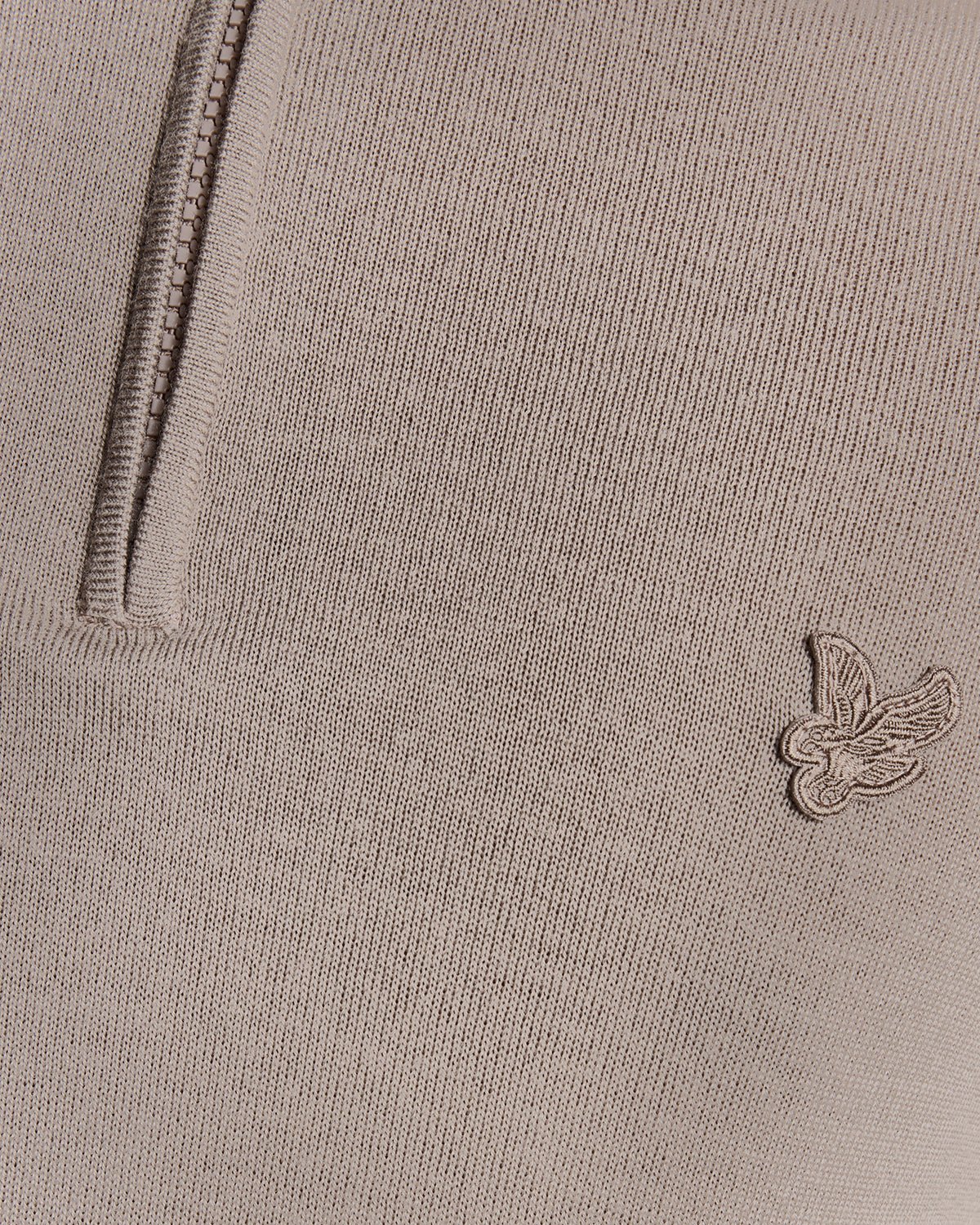 Lyle & Scott Tonal Eagle Merino Wool 1/4 Zip Jumper Cinder