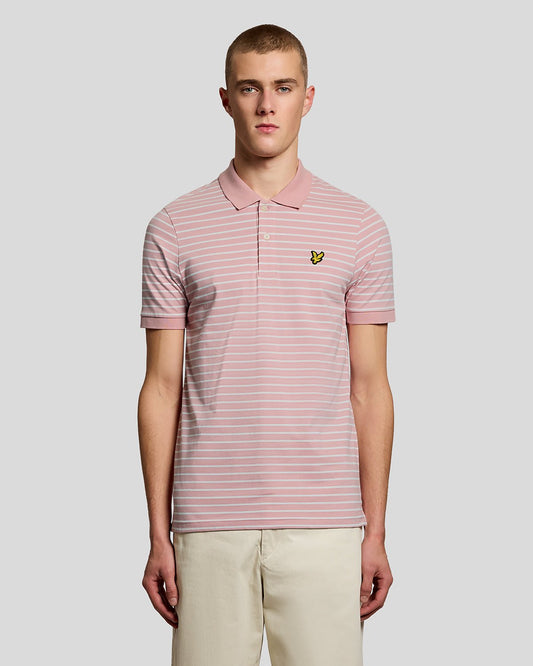 Lyle & Scott Pique Breton Polo Grapefruit/White