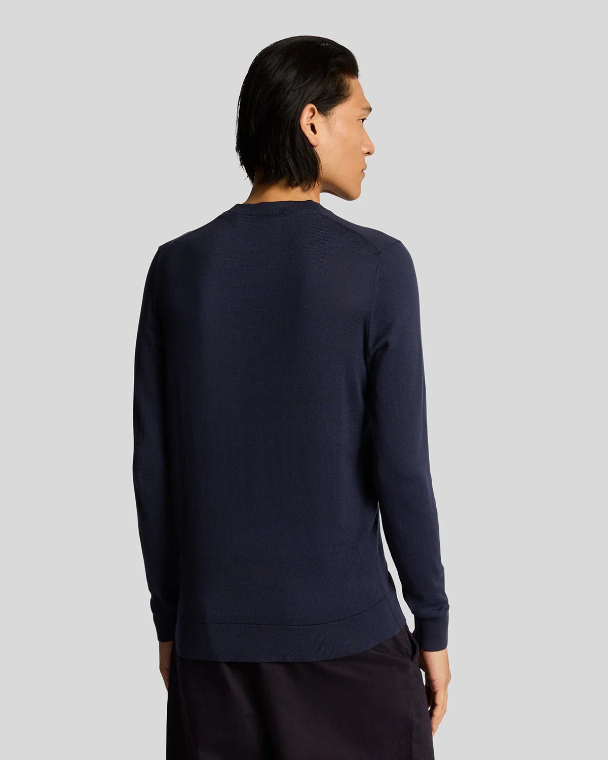 Lyle & Scott Tonal Superfine Crew Neck Jumper Dark Navy