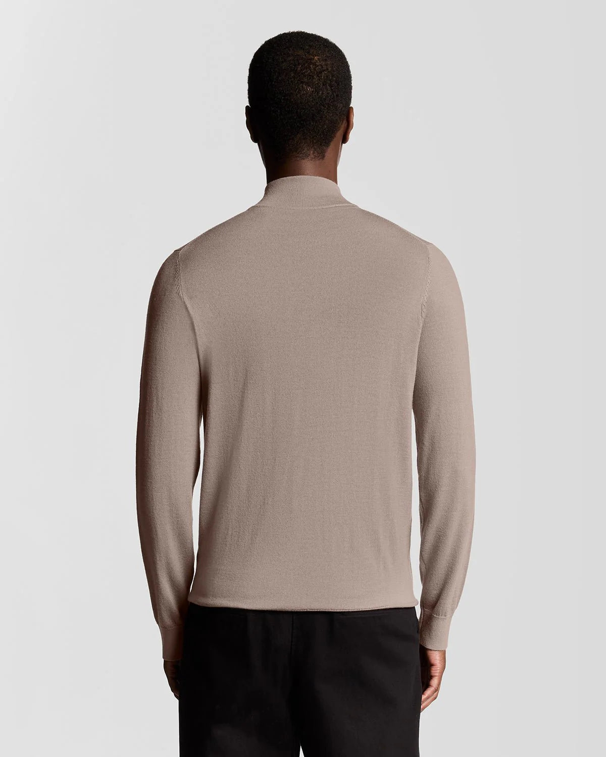 Lyle & Scott Tonal Eagle Merino Wool 1/4 Zip Jumper Cinder