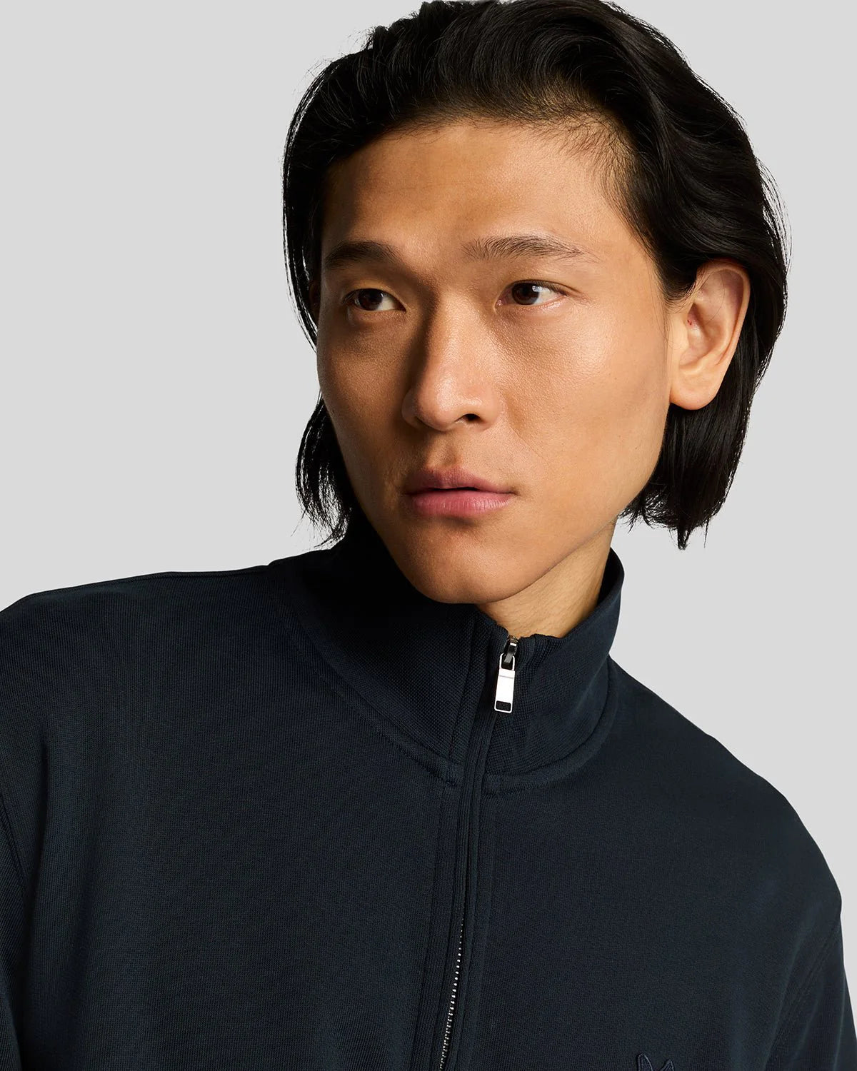 Lyle & Scott Tonal Superfine 1/4 Zip Sweatshirt Dark Navy