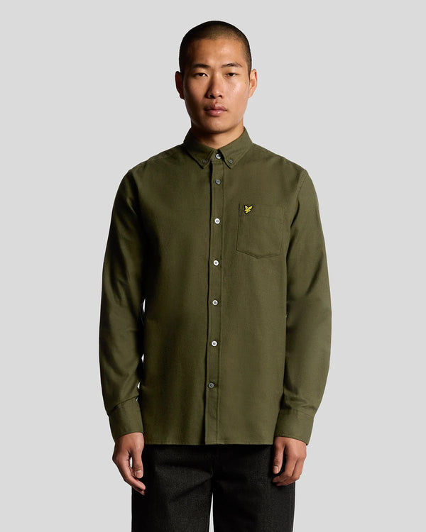 Lyle & Scott Plain Flannel Shirt Deep Depths