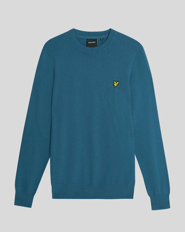 Lyle & Scott Cotton Merino Crew Neck Jumper Deep Water