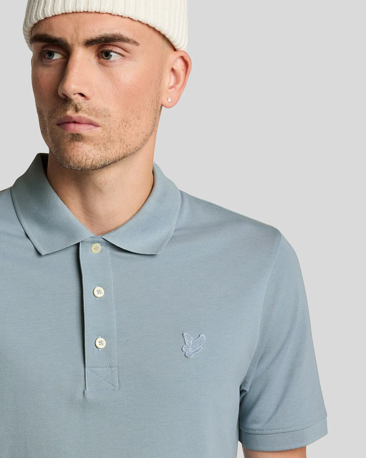 Lyle & Scott Superfine Tonal Polo Blue Ash