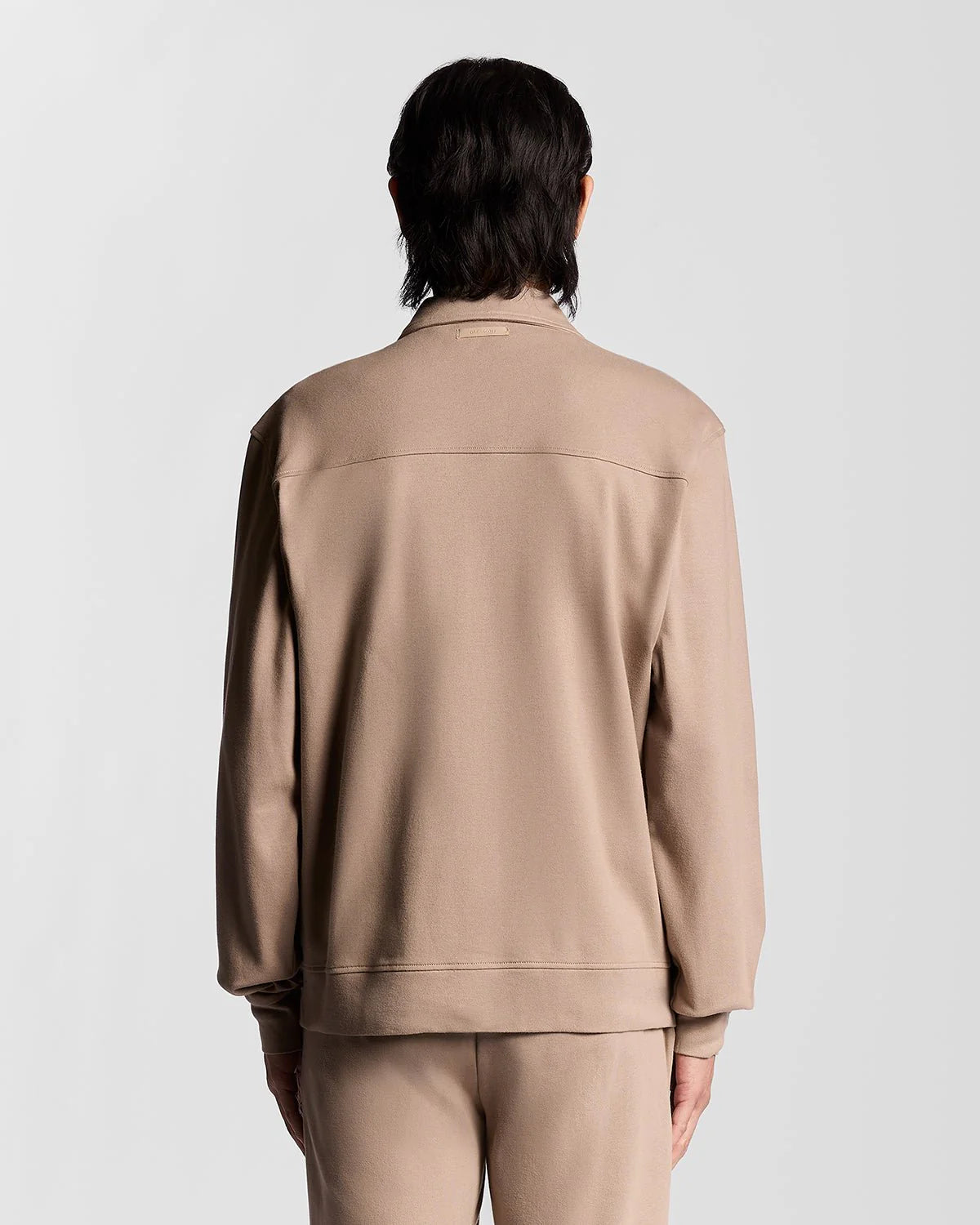 Lyle & Scott Interlock Jersey Zip Overshirt Cobblestone