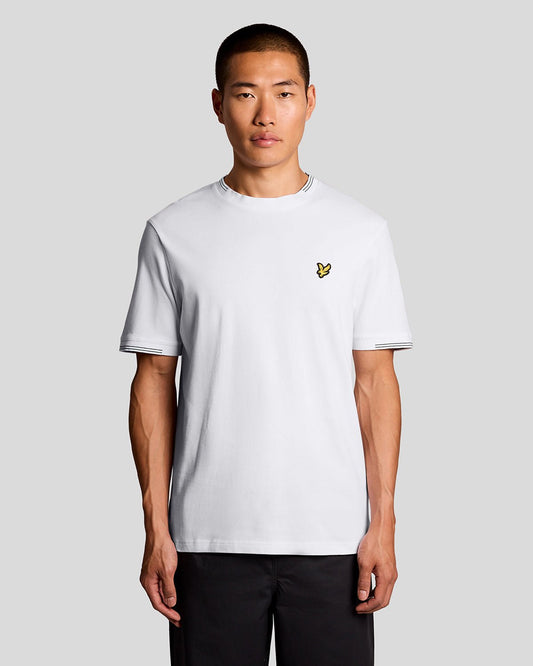 Lyle & Scott Fine Tipped T-Shirt White/Everglade