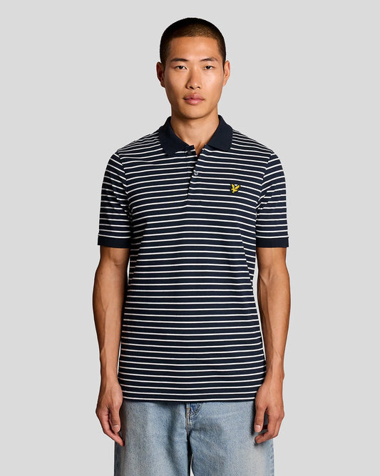 Lyle & Scott Pique Breton Polo Dark Navy/White