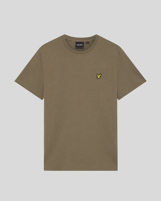 Lyle & Scott Plain Crew T-Shirt Khaki Ash
