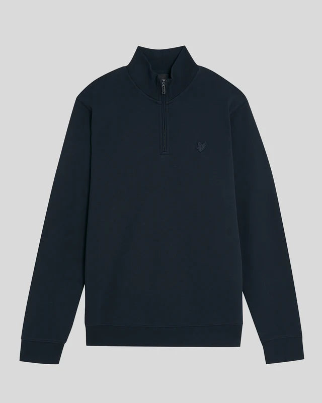 Lyle & Scott Tonal Superfine 1/4 Zip Sweatshirt Dark Navy